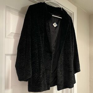 Vintage Black Faux Fur Coat